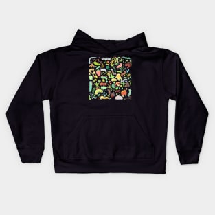 Cute Caterpillars with Fruits n' Flowers for Kids Kids Hoodie